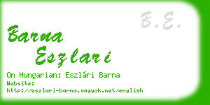 barna eszlari business card